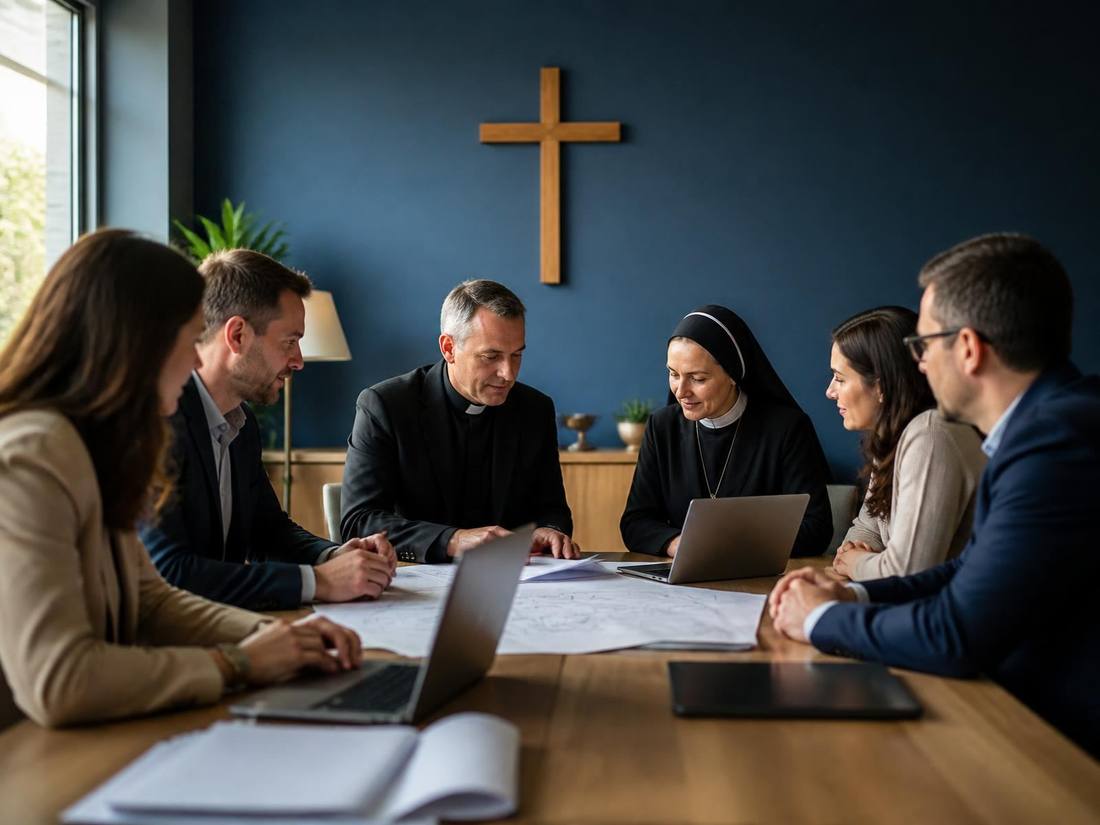 Equipo de Seloples reunido con responsables de una entidad de Iglesia para coordinar sus servicios